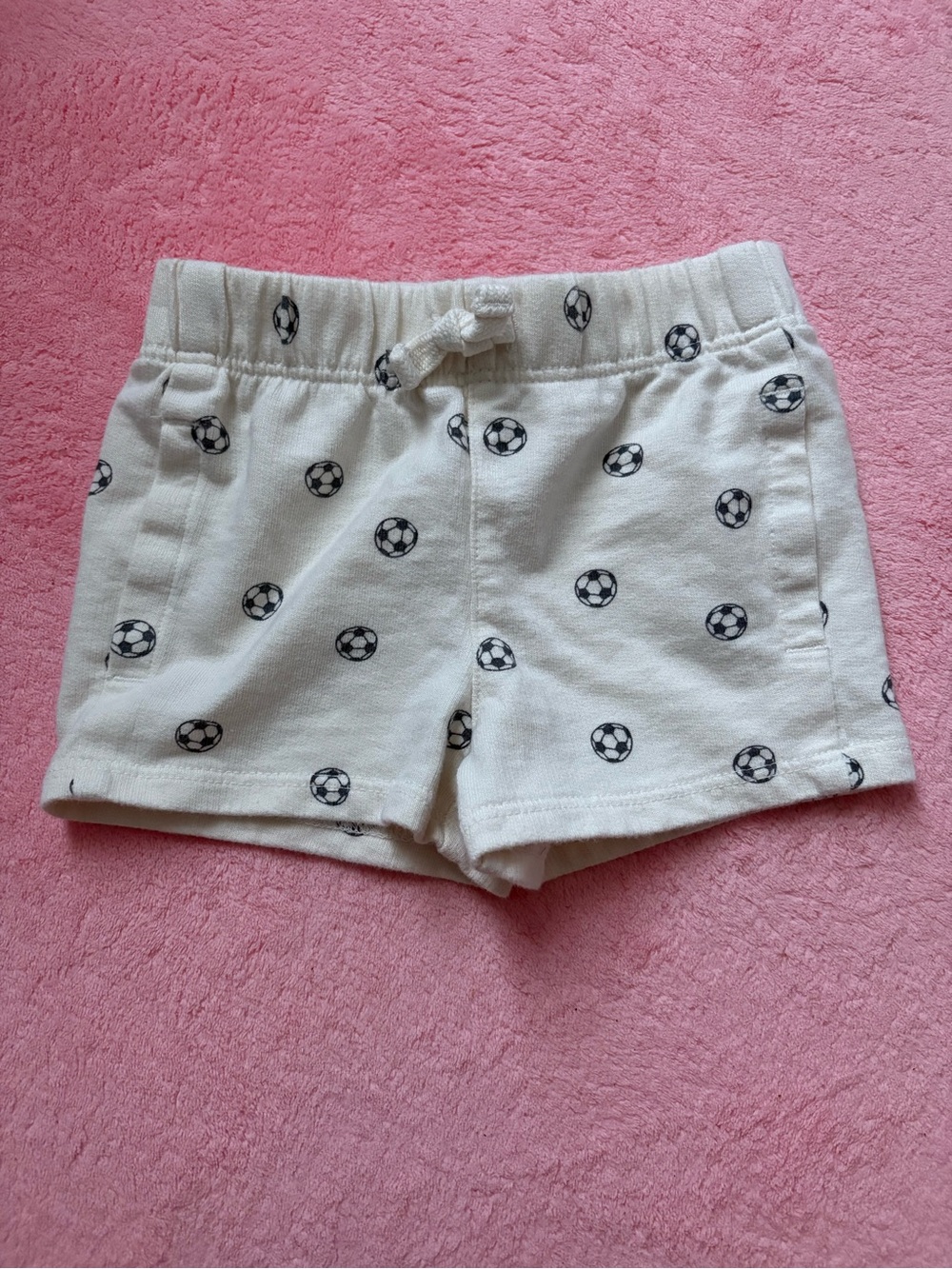 Carter’s White Soccer Print Pull-On Shorts